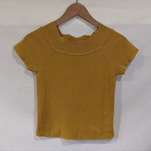 Mei Ri Ri Hang Vintage Style Knit Boat Neck T-shirt Size Small